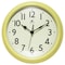 Infinity Instruments Nostalgic 9.5 in. Plastic Clock - Yellow 20306AURA-4544 - alternate 1